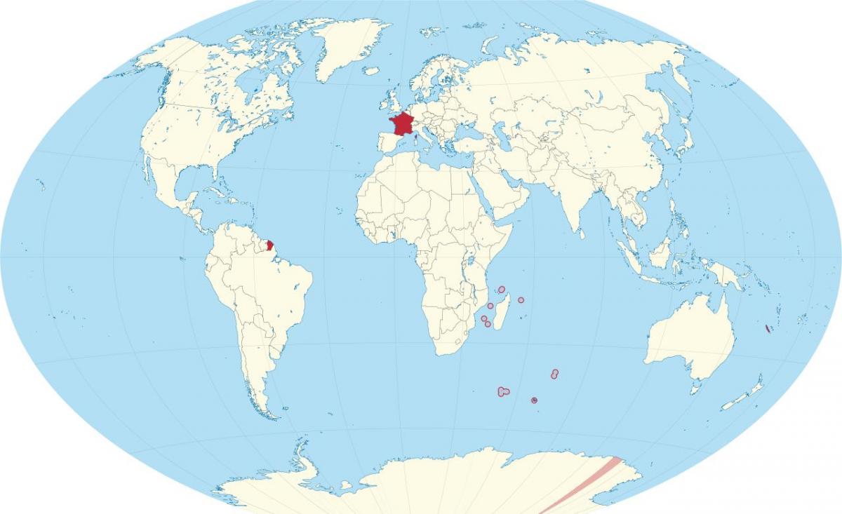Ubicación de Francia en el mapa mundial