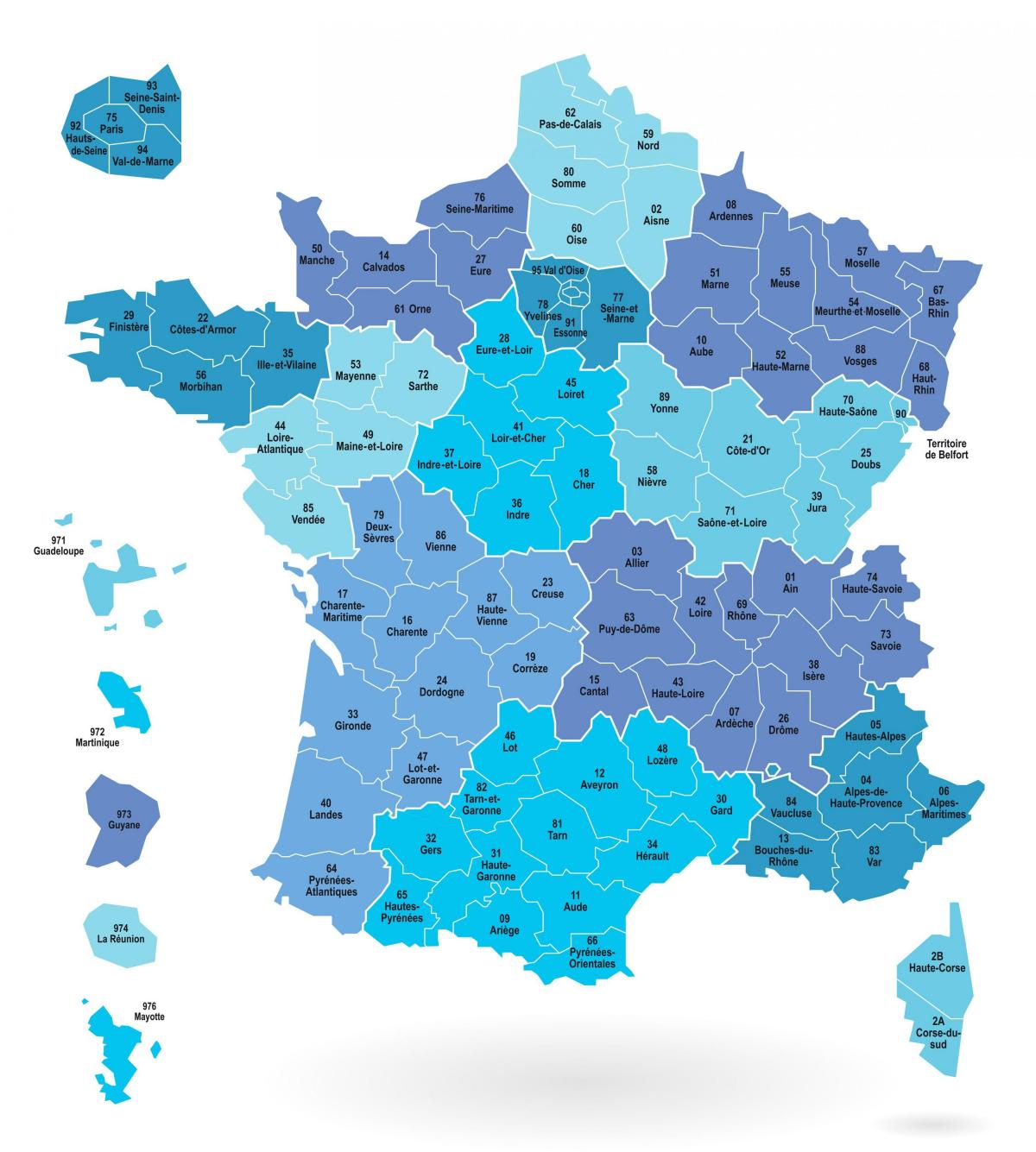 Mapa de las líneas de tren de Francia